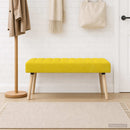 vidaXL Csatorna-parnás pad Világos sárga 110 x 40 x 46 cm Szövet