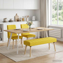 vidaXL Csatorna-parnás pad Világos sárga 110 x 40 x 46 cm Szövet