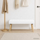 vidaXL Csatorna-parnás pad Fehér 110 x 40 x 46 cm Szövet