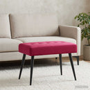 vidaXL Gombos varrású pad Bordó 60 x 40 x 45 cm Bársony