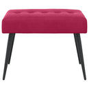 vidaXL Gombos varrású pad Bordó 60 x 40 x 45 cm Bársony