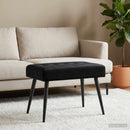 vidaXL Gombos varrású pad Fekete 60 x 40 x 45 cm Bársony