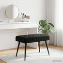 vidaXL Gombos varrású pad Fekete 60 x 40 x 45 cm Bársony