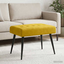 vidaXL Gombos varrású pad Sárga 60 x 40 x 45 cm Bársony