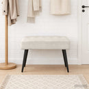 vidaXL Gombos varrású pad Krémszínű 60 x 40 x 45 cm Bársony