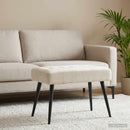 vidaXL Gombos varrású pad Krémszínű 60 x 40 x 45 cm Bársony