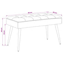 vidaXL Gombos varrású pad Világosszürke 80 x 40 x 46 cm Bársony