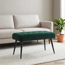 vidaXL Gombos varrású pad Sötétzöld 80 x 40 x 46 cm Bársony