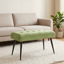 vidaXL Gombos varrású pad Világos zöld 80 x 40 x 46 cm Bársony