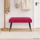 vidaXL Gombos varrású pad Bordó 80 x 40 x 46 cm Bársony