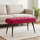 vidaXL Gombos varrású pad Bordó 80 x 40 x 46 cm Bársony
