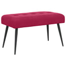 vidaXL Gombos varrású pad Bordó 80 x 40 x 46 cm Bársony