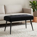 vidaXL Gombos varrású pad Fekete 80 x 40 x 46 cm Bársony