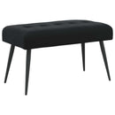 vidaXL Gombos varrású pad Fekete 80 x 40 x 46 cm Bársony