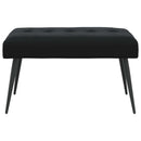vidaXL Gombos varrású pad Fekete 80 x 40 x 46 cm Bársony