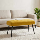 vidaXL Gombos varrású pad Sárga 80 x 40 x 46 cm Bársony