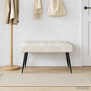 vidaXL Gombos varrású pad Krémszínű 80 x 40 x 46 cm Bársony