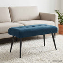 vidaXL Gombos varrású pad Kék 80 x 40 x 46 cm Bársony