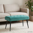 vidaXL Gombos varrású pad Türkiz 80 x 40 x 46 cm Bársony