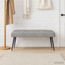 vidaXL Gombos varrású pad Világosszürke 110 x 40 x 46 cm Bársony