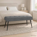 vidaXL Gombos varrású pad Sötétszürke 110 x 40 x 46 cm Bársony