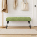 vidaXL Gombos varrású pad Világos zöld 110 x 40 x 46 cm Bársony