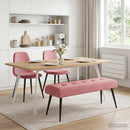 vidaXL Gombos varrású pad Rózsaszín 110 x 40 x 46 cm Bársony