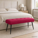 vidaXL Gombos varrású pad Bordó 110 x 40 x 46 cm Bársony