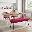 vidaXL Gombos varrású pad Bordó 110 x 40 x 46 cm Bársony