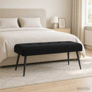 vidaXL Gombos varrású pad Fekete 110 x 40 x 46 cm Bársony