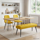 vidaXL Gombos varrású pad Sárga 110 x 40 x 46 cm Bársony