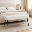 vidaXL Gombos varrású pad Krémszínű 110 x 40 x 46 cm Bársony