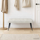 vidaXL Gombos varrású pad Krémszínű 110 x 40 x 46 cm Bársony