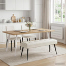 vidaXL Gombos varrású pad Krémszínű 110 x 40 x 46 cm Bársony