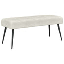 vidaXL Gombos varrású pad Krémszínű 110 x 40 x 46 cm Bársony