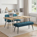 vidaXL Gombos varrású pad Kék 110 x 40 x 46 cm Bársony