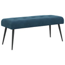 vidaXL Gombos varrású pad Kék 110 x 40 x 46 cm Bársony