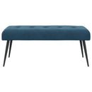vidaXL Gombos varrású pad Kék 110 x 40 x 46 cm Bársony