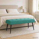 vidaXL Gombos varrású pad Türkiz 110 x 40 x 46 cm Bársony