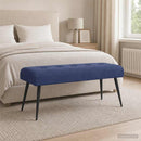 vidaXL Gombos varrású pad Rendőrségi kék 110 x 40 x 46 cm Bársony