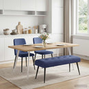 vidaXL Gombos varrású pad Rendőrségi kék 110 x 40 x 46 cm Bársony