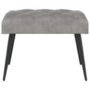 vidaXL Gombos varrású pad Világosszürke 60 x 40 x 45 cm Bársony