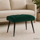 vidaXL Gombos varrású pad Sötétzöld 60 x 40 x 45 cm Bársony