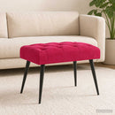 vidaXL Gombos varrású pad Bordó 60 x 40 x 45 cm Bársony