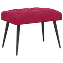 vidaXL Gombos varrású pad Bordó 60 x 40 x 45 cm Bársony