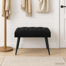 vidaXL Gombos varrású pad Fekete 60 x 40 x 45 cm Bársony