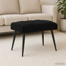 vidaXL Gombos varrású pad Fekete 60 x 40 x 45 cm Bársony
