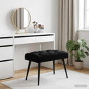 vidaXL Gombos varrású pad Fekete 60 x 40 x 45 cm Bársony