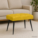 vidaXL Gombos varrású pad Sárga 60 x 40 x 45 cm Bársony