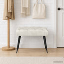 vidaXL Gombos varrású pad Krémszínű 60 x 40 x 45 cm Bársony